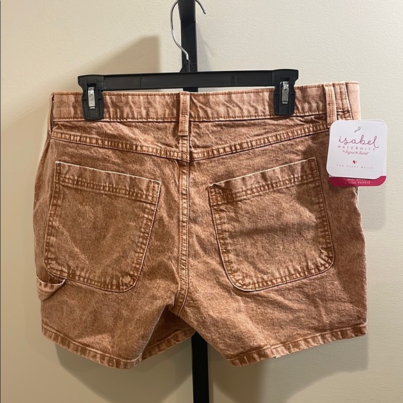 Isabel Maternity by Ingrid & Isabel Peach Denim Shorts - Picture 2 of 6